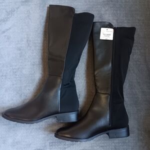 Worthington 11M Zip Up Black Knee High Boots Shoes Victorian, Casual Career Wear
